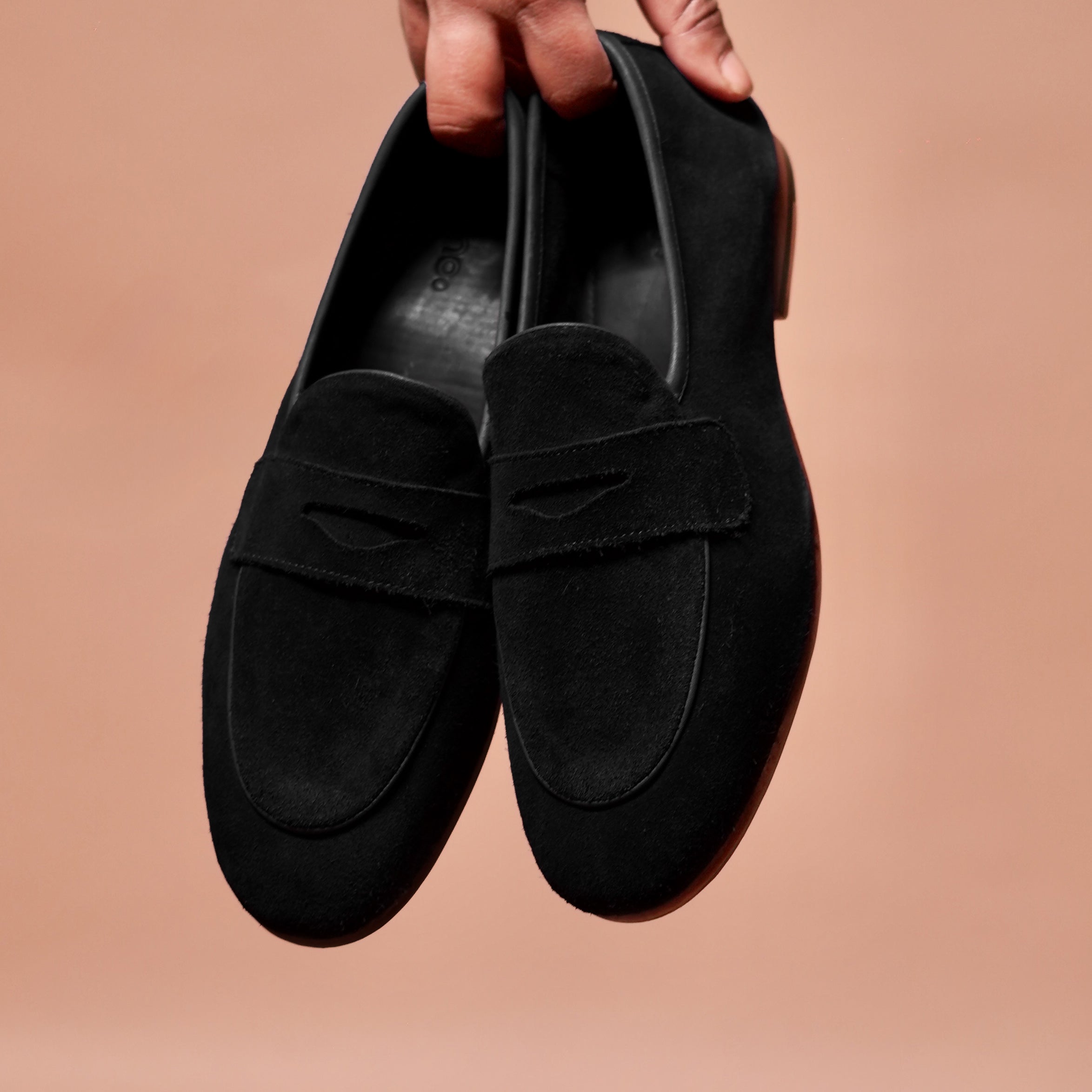 Flexo Nero Carbonio– Black Suede Flexible Loafers for Men