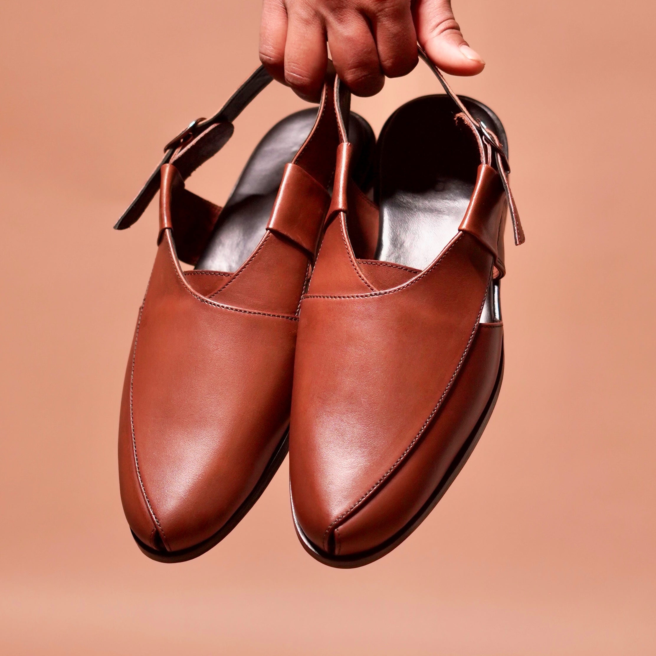 Pesha Bruno | Handcrafted brown leather Peshawaris
