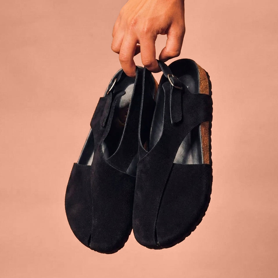 Men's black suede Peshawari sandal