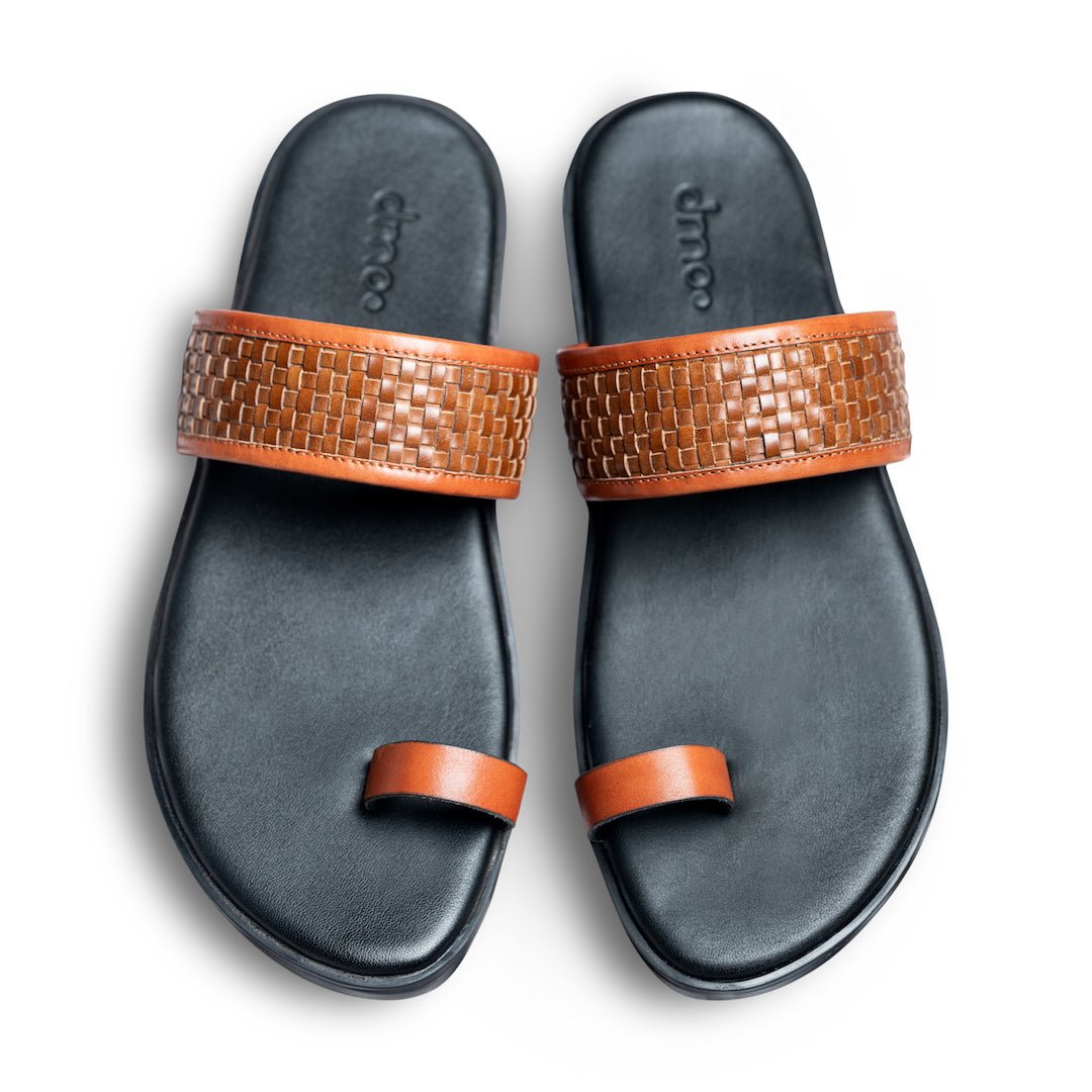 Pelle Liscio | Tan Leather Chappal for Men | dmodot